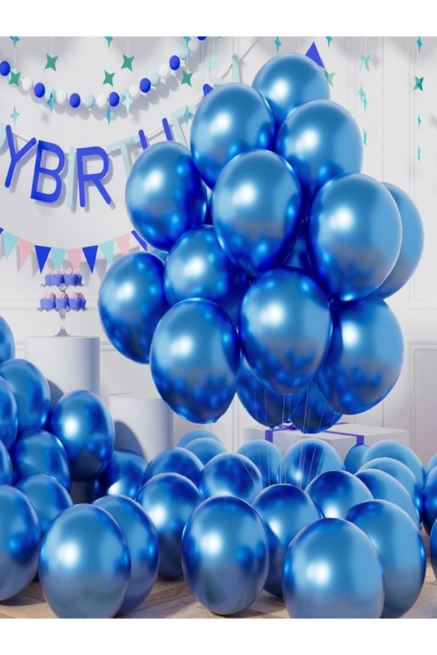 Blue Metallic Balloons Shiny Party Balloon Graduation, Wedding, Birthday, Party Decoration