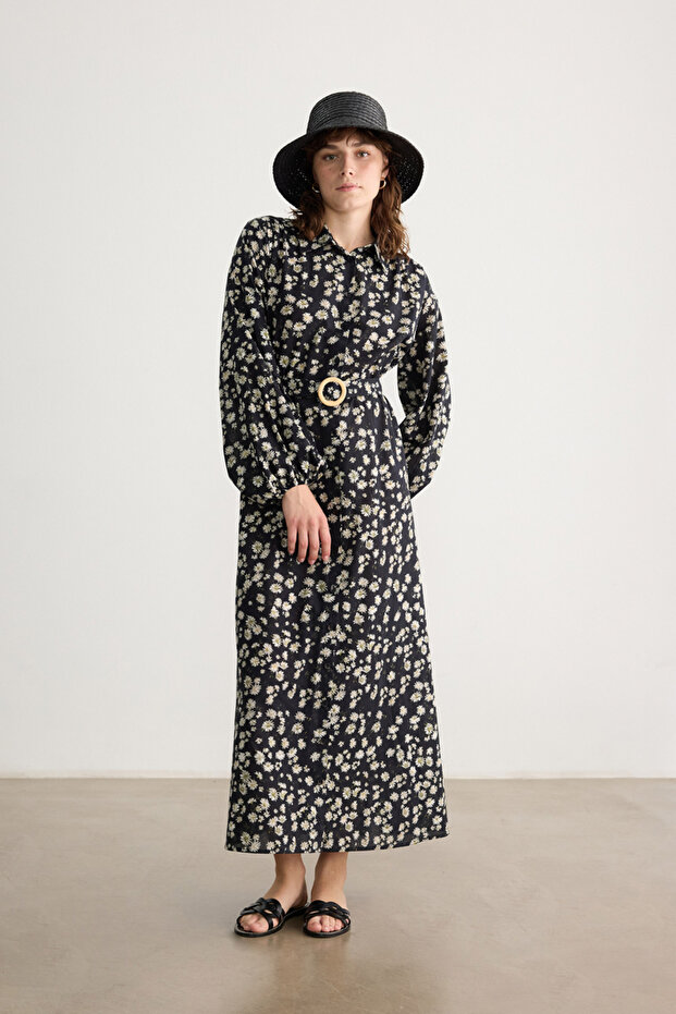 Daisy Patterned Voile Dress - 3