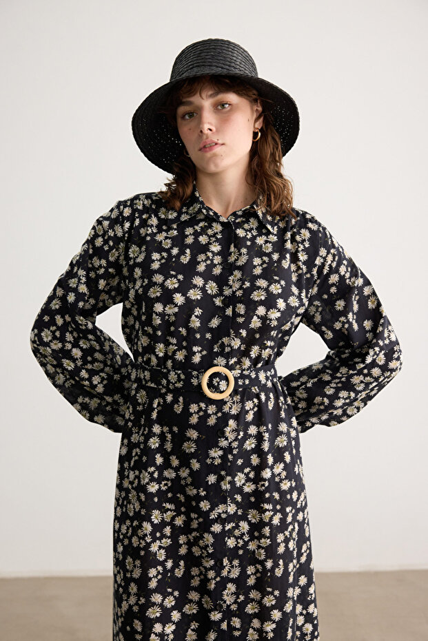 Daisy Patterned Voile Dress - 2