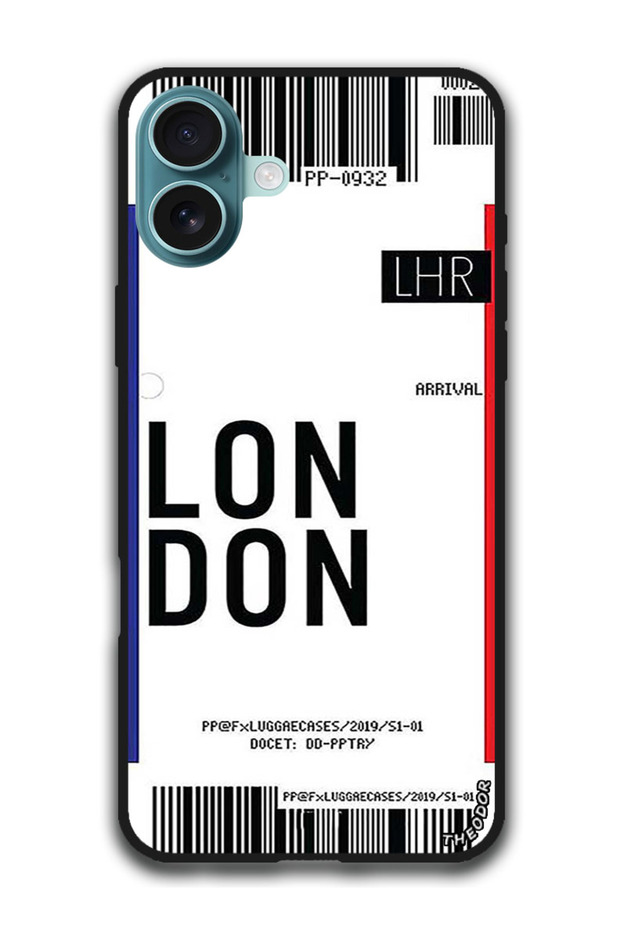 Protective Case Anti Scratch Shock Proof Cover For iPhone 16 Plus (6.7)-inch London boarding pass