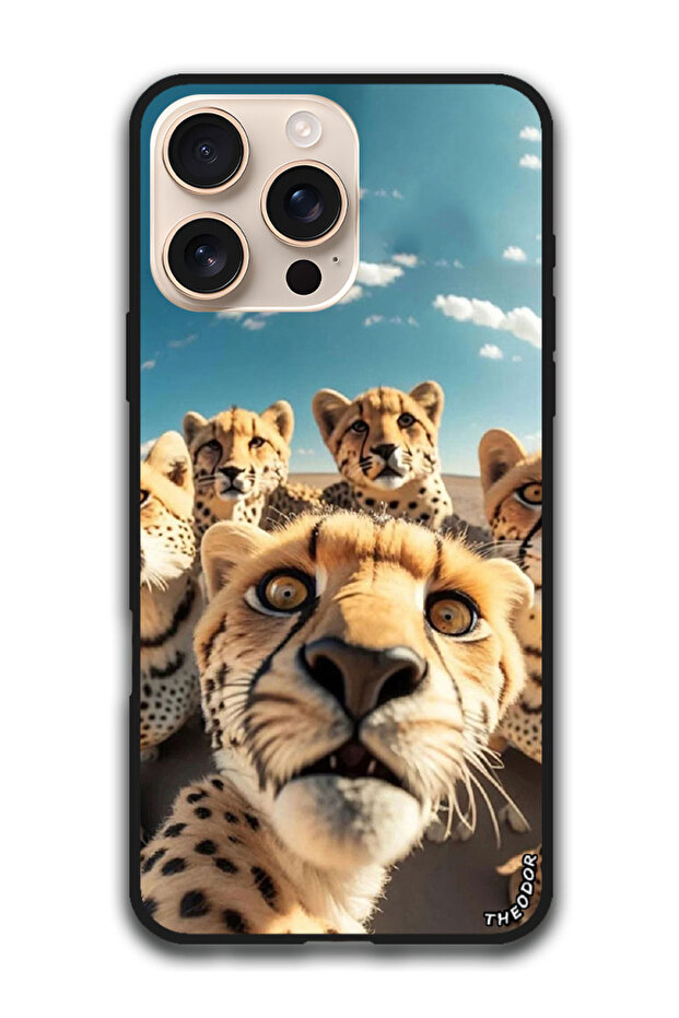 Protective Case Anti Scratch Shock Proof Cover For iPhone 16 Pro Max (6.9)-inch Leopard Selfie