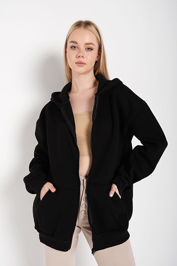 Women's Black Oversize Sweatshirt