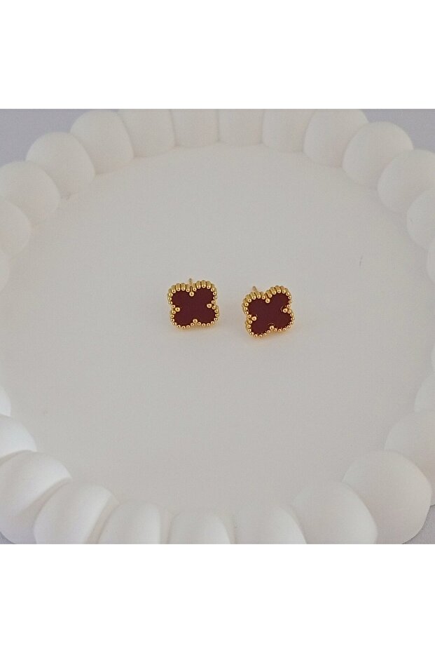 Çelik Gold Yonca Küpe - 2