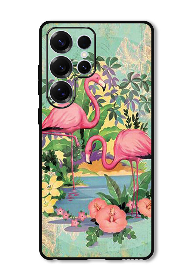 Protective Case Anti Scratch Shock Proof Bumper Cover For Samsung Galaxy S25 Ultra Pink Flamingoes