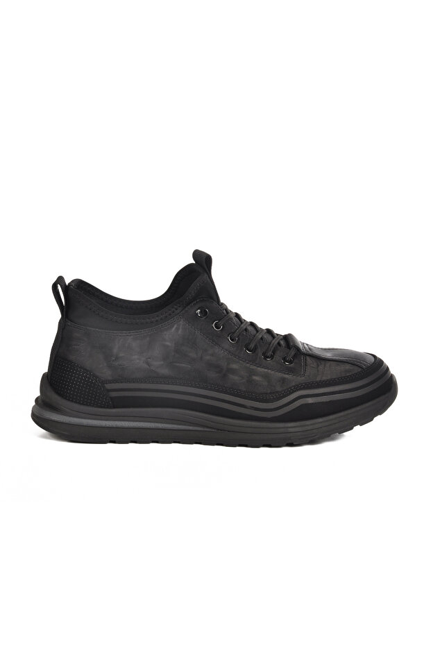 Black Rubber Laced Men's Sneaker 25K582 m