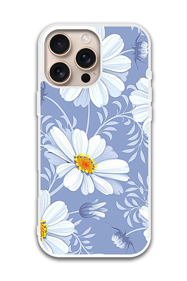Protective Case Cover For APPLE IPHONE 16 Pro Max White Yellow Flower (White Bumper)
