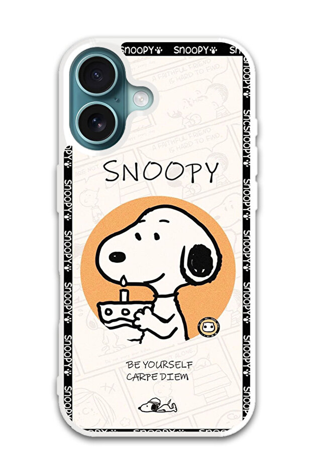Protective Case Cover For APPLE IPHONE 16 Plus Snoopy (White Bumper)