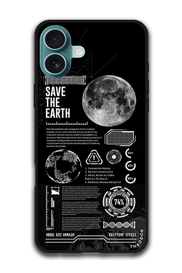 Protective Case Anti Scratch Shock Proof Bumper Cover For iPhone 16 Plus (6.7)-inch Save The Earth