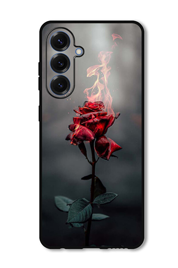Protective Case Anti Scratch Shock Proof Bumper Cover For Samsung Galaxy S25 Burning Red Rose