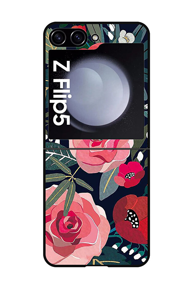 Protective Case Anti Scratch Shock Proof Bumper Cover For Samsung Galaxy Z Flip 5 Flowers and leaves