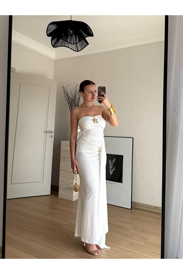 Stella Elegance Beyaz Elbise - 1