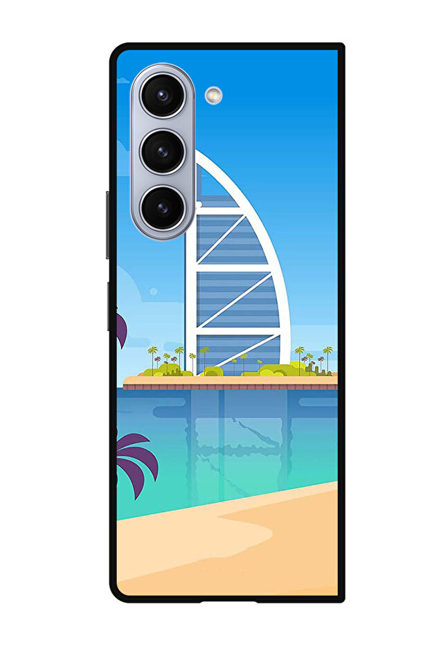 Protective Case Anti Scratch Shock Proof Bumper Cover For Samsung Galaxy Z Fold 5 Tower Illustration