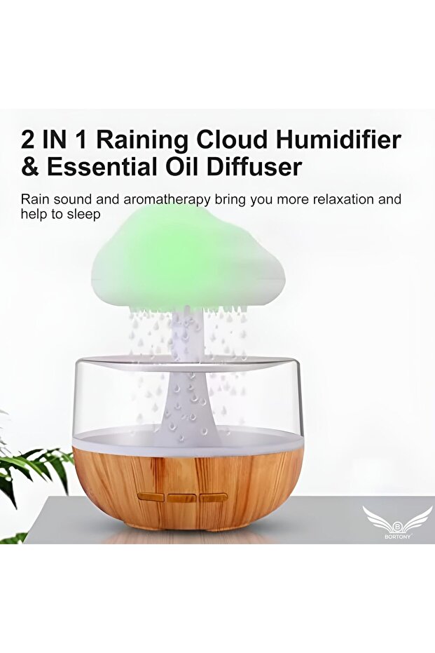 مرطب هواء على شكل سحابة ممطرة، موزع للزيوت العطرية - 4