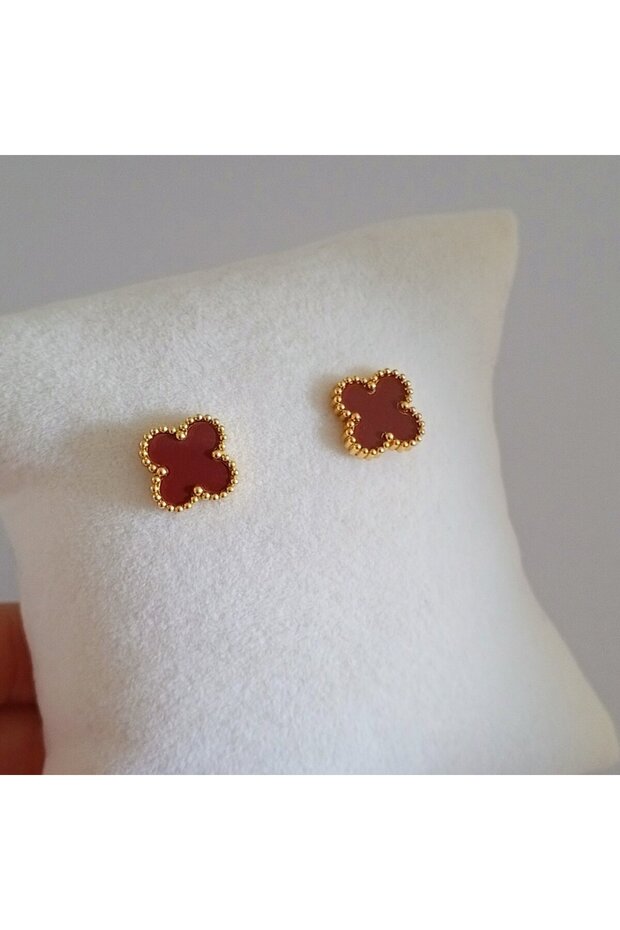 Çelik Gold Yonca Küpe - 1