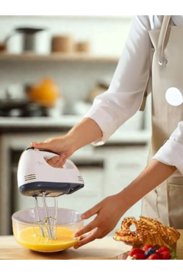 7 Gear Electric Egg Beater Automatic Hand Mixer Blender Plastics Rotating Push Whisk Cream