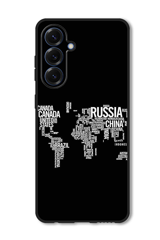 Case Compatible with Samsung Galaxy A36 Protection Shockproof Bumper Cover Written World Map