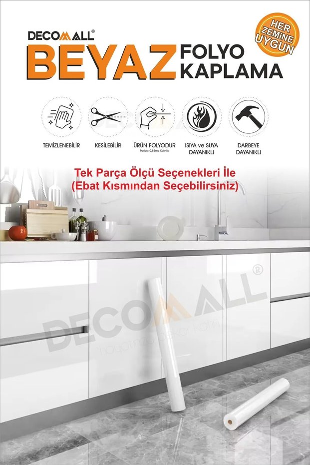 Ss One Piece Bright White Foil Kitchen Furniture Cabinet Veneer Self-Adhesive Water Resistant