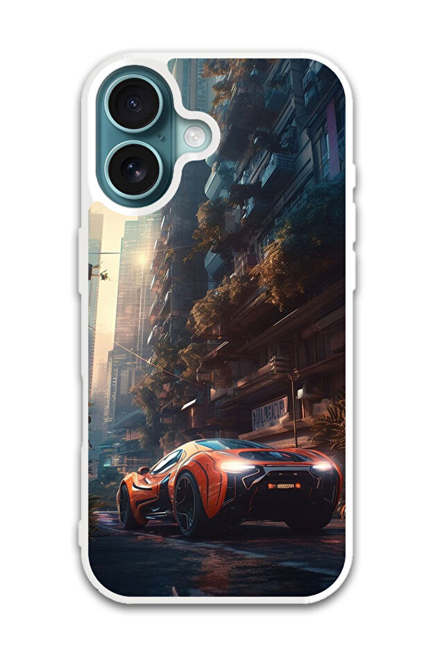 Protective Case Cover For APPLE IPHONE 16 Plus Car (15) (White Bumper)