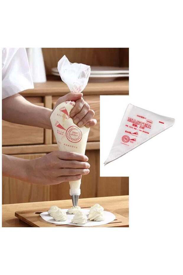 100 Piece Cake Decorating Disposable Piping Bags, Cake Icing Piping Decorating Tool White