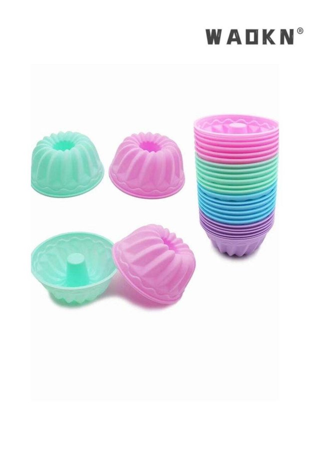 12 PCS Silicone Cake Cups,Pumpkin Shape Silicone Baking Cake Moulds, Nonstick Cupcake Liners,Fancy