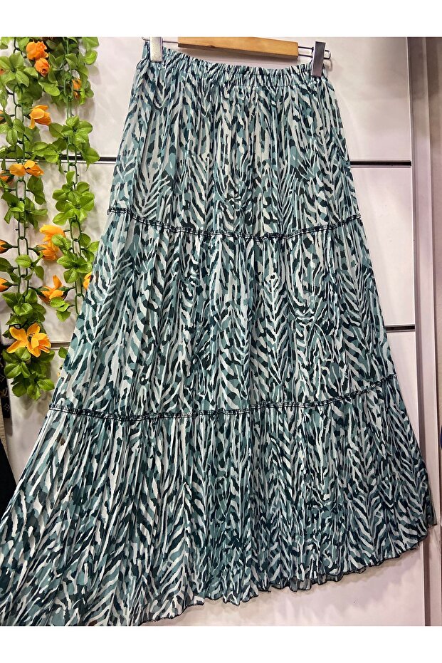 تنورة شيفون منقوشة - 1