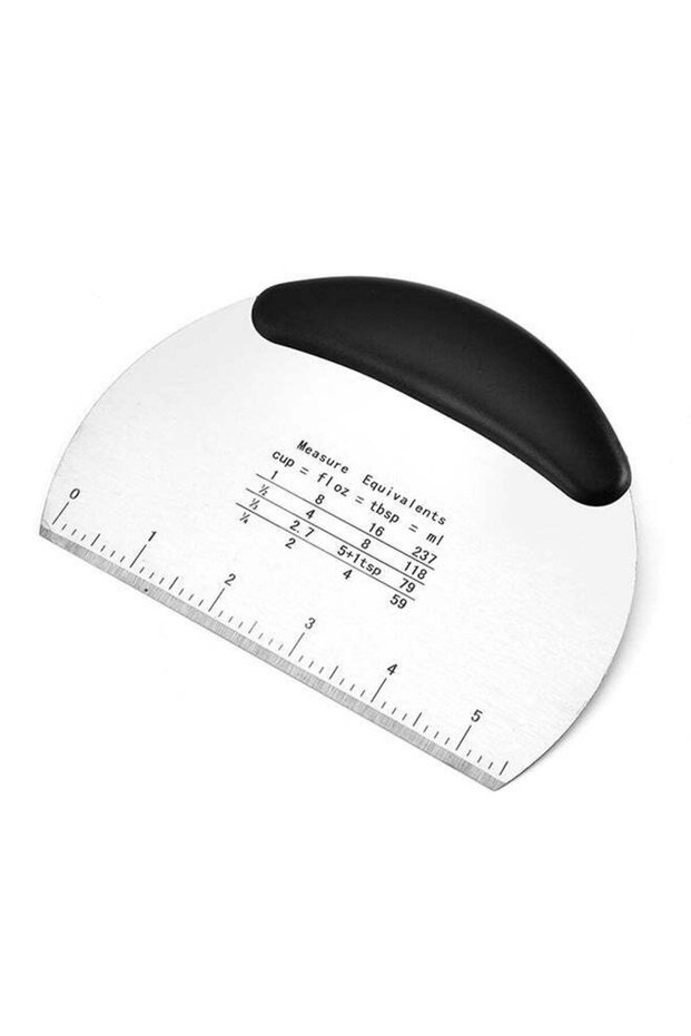 Kitchen Baking Tools Half Round Scraper Dough Bread Cutting Stainless Steel Scraper Household Bakin