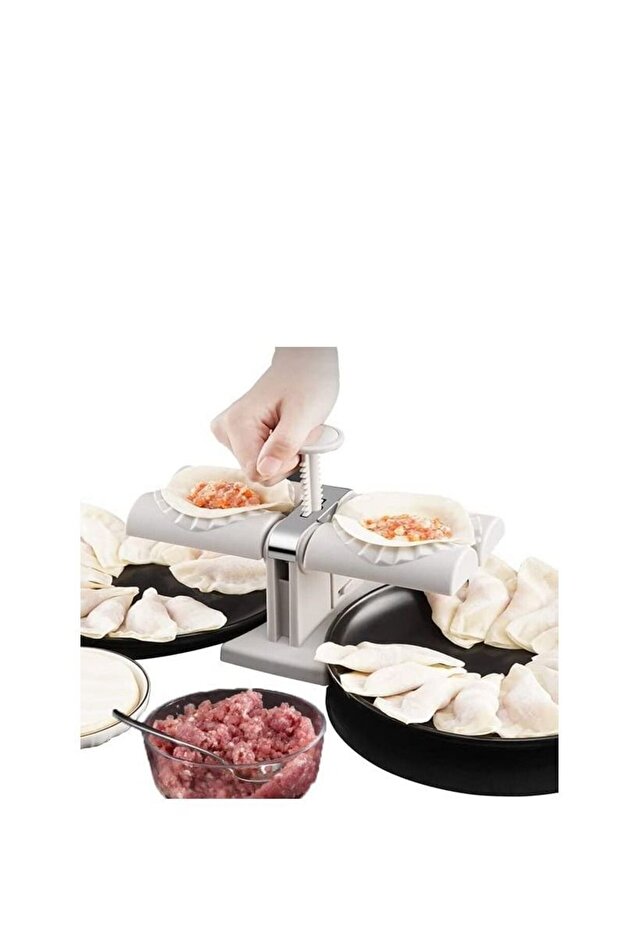 MARKQ Dumpling Maker, Double Head Dumpling Machine Mold, Stainless Steel DIY Dumpling Press For Kit