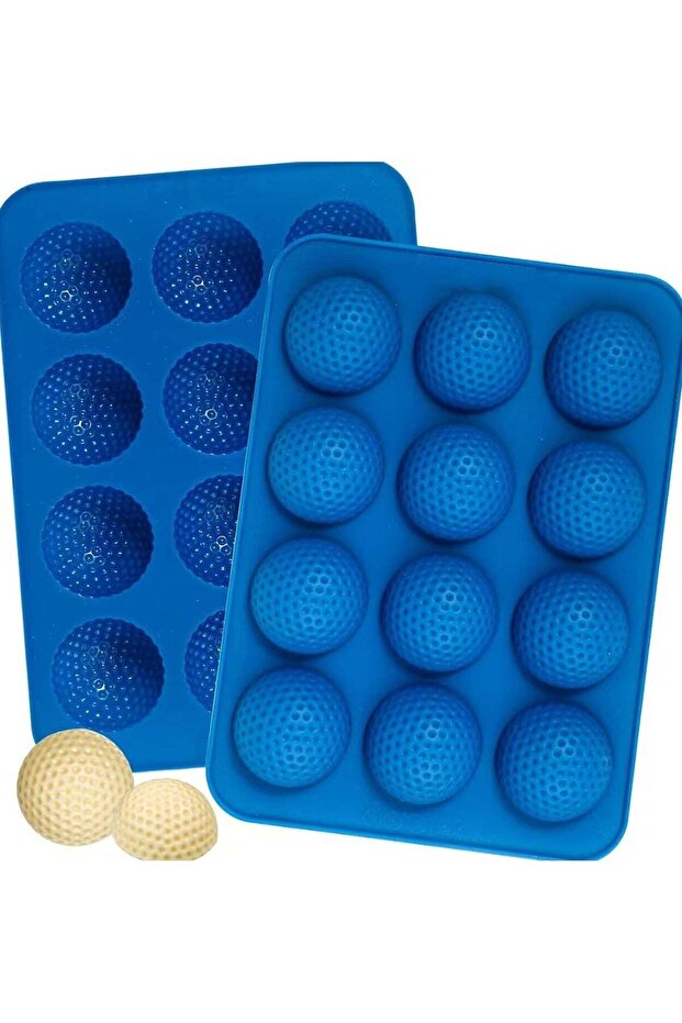 3D Golf Ball Silicone Mold Round Hot Chocolate Cake Pop Candy Ice Cube Tray Baking Decoration Tools
