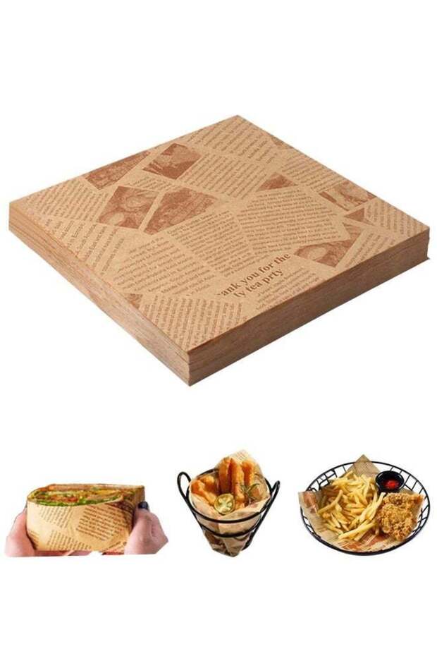 100Pcs Parchment Paper Wax Paper Sheets for Food, Sandwich Wrapping Paper, Basket Liners Food Picni