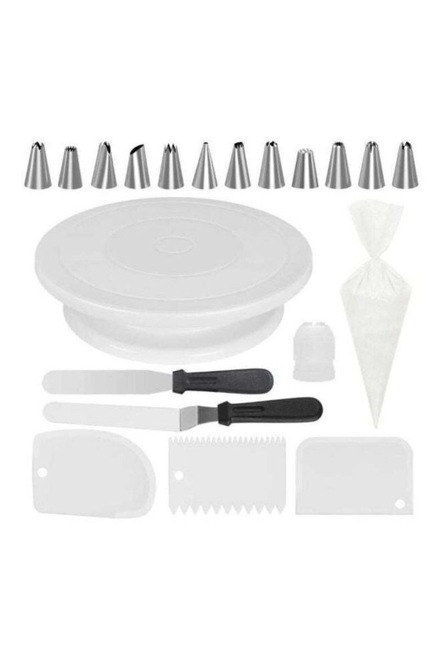 68-Piece Cake Decorating Set White/Silver