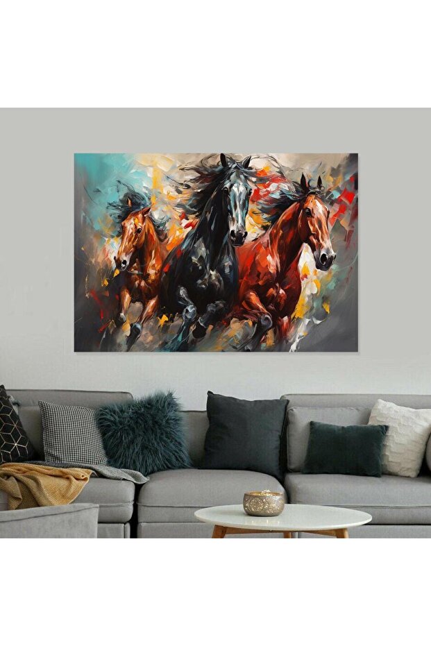 لوحة جدارية قماشية كانفس بتصميم عصري . إطار فضي، ٦٠×٩٠ سم