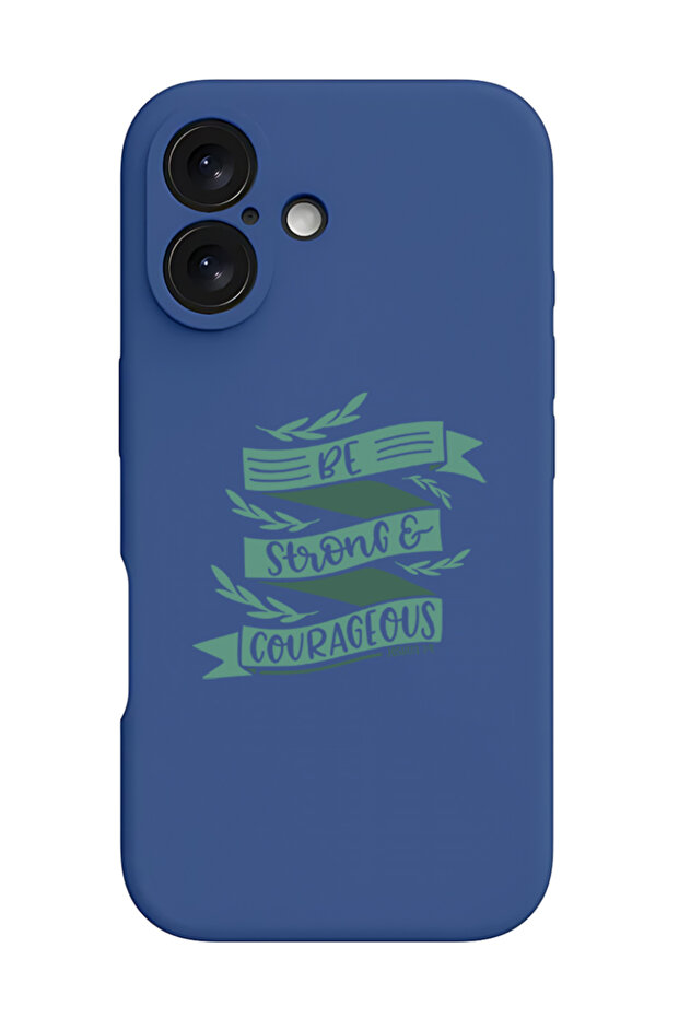 iPhone 16 Plus Blue Protective Liquid Silicone Shockproof Case - BE strong & Courageous