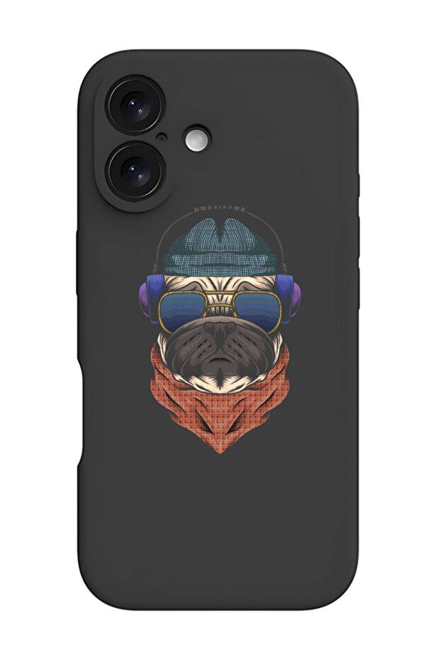 iPhone 16 Plus Black Protective Liquid Silicone Shockproof Case - swag bull dog