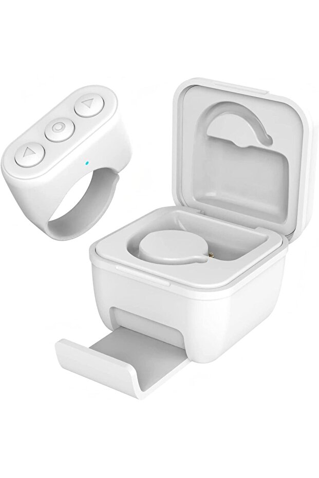 Inel TikTok, Instagram, YouTube compatible, smartphone navigation ring, white - 1