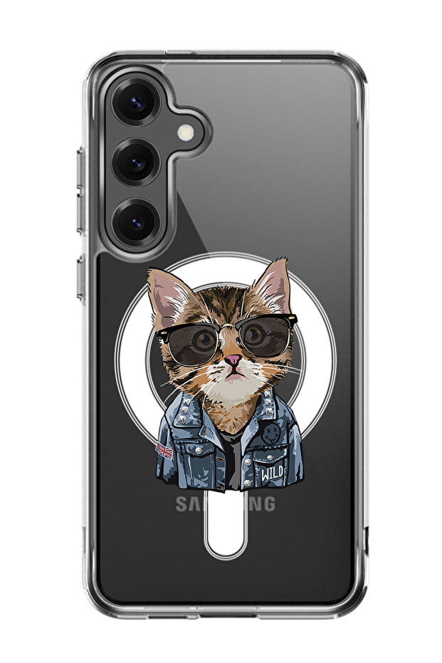 Case for Samsung Galaxy S25 6.2-inch Compatible with MagSafe, Shockproof Phone Cover swag cat