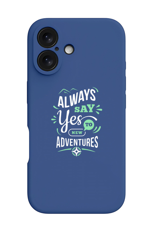 iPhone 16 Plus Blue Protective Liquid Silicone Shockproof Case - always say yes to