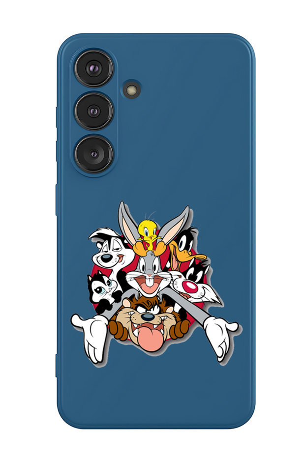 Protective Liquid Silicone Shockproof Case For Samsung Galaxy S25 Plus (Blue) - Looney Tunes