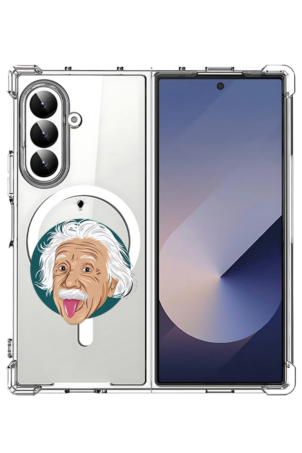 Case for Samsung Galaxy Z Fold 7 Compatible with MagSafe, Shockproof Phone Cover Einstein idea