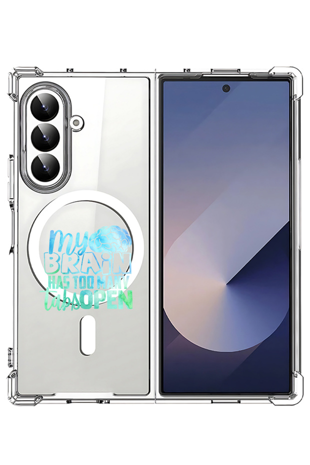 Case for Samsung Galaxy Z Fold 7 Compatible with MagSafe, Shockproof Phone Cover My brain has too