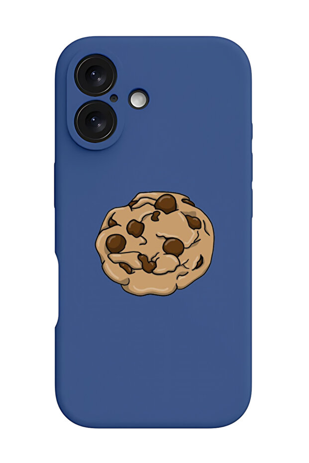 غطاء حماية سيليكون سائل مقاوم للصدمات لجهاز iPhone 16 Plus أزرق - كوكيز - 1