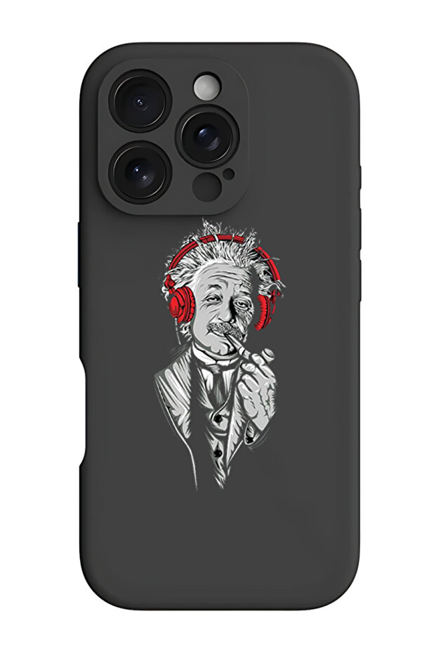 غطاء حماية سيليكون سائل مقاوم للصدمات لهاتف iPhone 16 Pro أسود - Einstein - 1