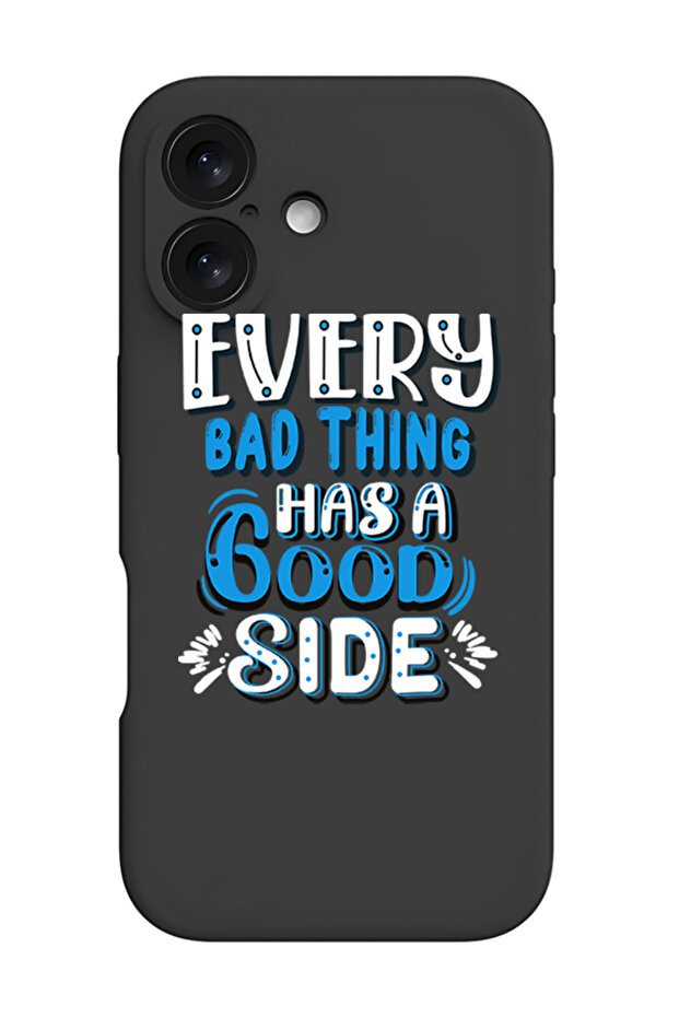 iPhone 16 Plus Black Protective Liquid Silicone Shockproof Case - EVery bad thing has a good side