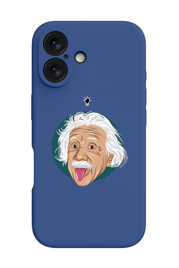 غطاء حماية سيليكون سائل مقاوم للصدمات لجهاز iPhone 16 Plus باللون الأزرق - فكرة أينشتاين - 1