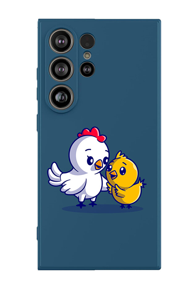 Protective Liquid Silicone Shockproof Case For Samsung Galaxy S25 Ultra (Blue) - Chicken & Hen