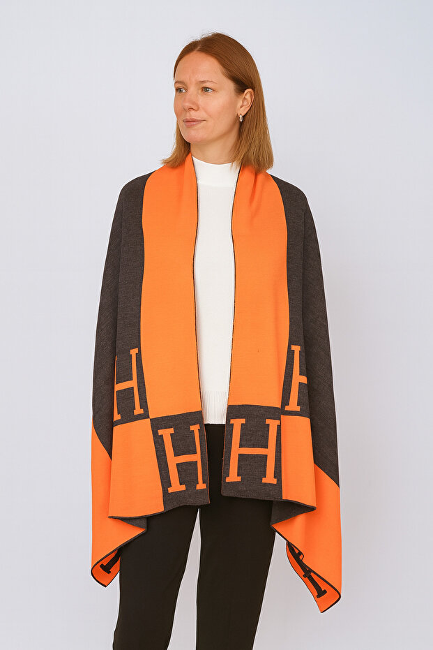 شال تريكو منقوش على الوجهين - 1