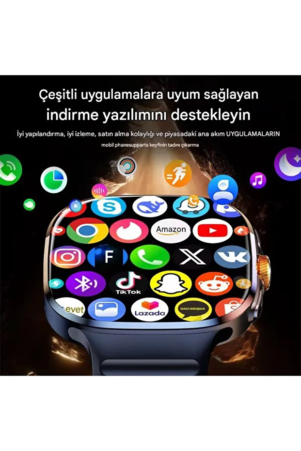 5G Android Akıllı Saat SIM Kartlı WiFi NFC GPS AMOLED Ekran Spor ve Sağlık Tracker - 8