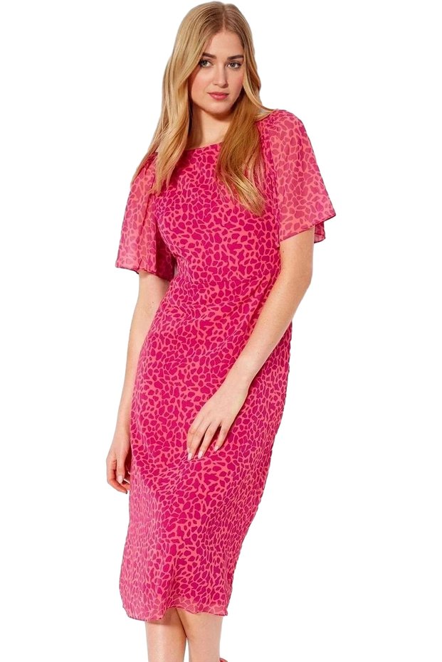 Women's Chiffon Midi Dress a Line Die Angel Sleeve Summer Casual Use Indispensable in Summer