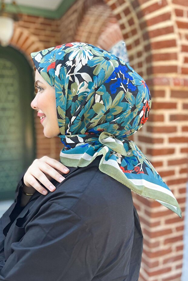 Sultan Fresh Cotton Scarf - Full Flower Pattern - Sfe007-03