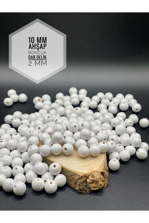 10 mm White Wooden Beads (50 Grams 114 Pieces) Narrow Hole Diameter 2 mm Macrame Bag Bracelet Jewelry Colorful