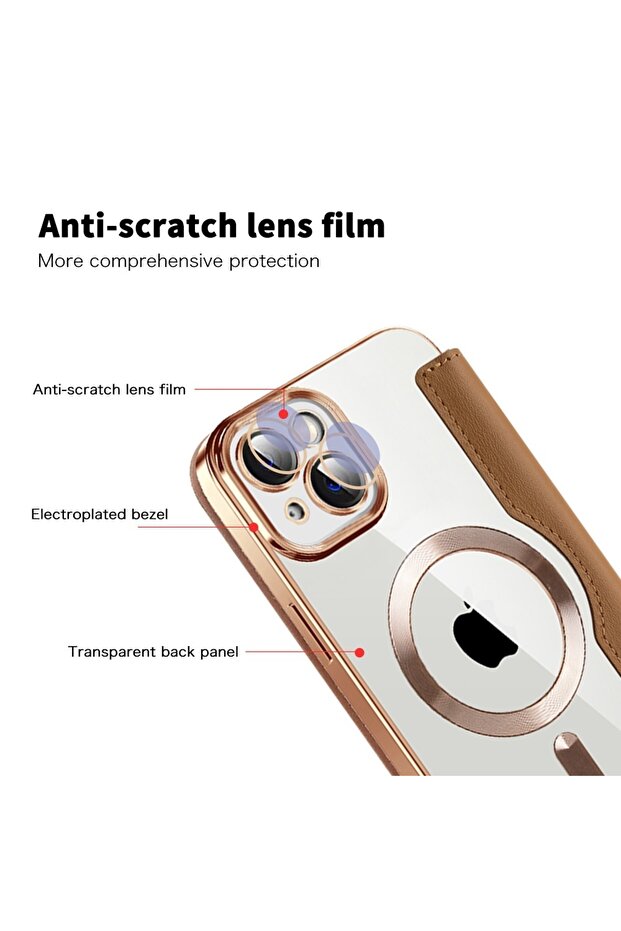 IPhone 14 Plus Case - SmartMag Book Case - Brown - 3